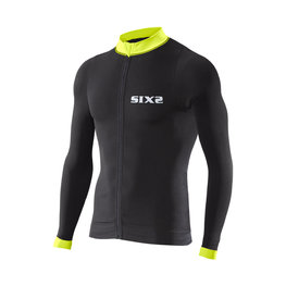 SIX2 maillot de verano de manga larga - BIKE4 STRIPES - negro/amarillo