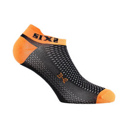 SIX2 calcetines de tobillo - FANT S - negro/naranja