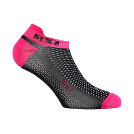 SIX2 calcetines de tobillo - FANT S - negro/rosa