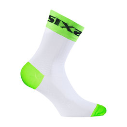SIX2 calcetines clásicos - WHITE SHORT - blanco/verde