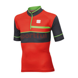 SPORTFUL jersey de manga corta - SQUADRA CORSE KIDS - rojo/gris/verde