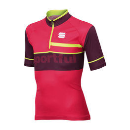SPORTFUL jersey de manga corta - SQUADRA CORSE KIDS - granate/rojo/amarillo