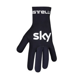 CASTELLI guantes de dedos largos - TEAM SKY 2019 DULVIO - negro/blanco/azul