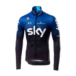 CASTELLI maillot de invierno de manga larga - TEAM SKY 2019 WINTER - azul/negro/blanco