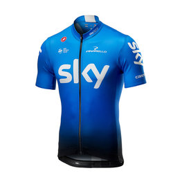 CASTELLI jersey de manga corta - TEAM SKY FAN 2019 - blanco/negro/azul claro
