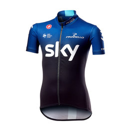 CASTELLI jersey de manga corta - TEAM SKY KID 2019  - negro/blanco/azul